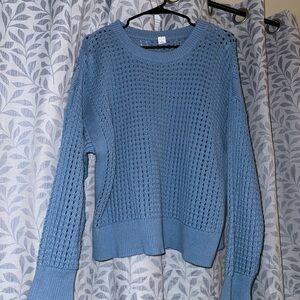 Old Navy Textured Knit Blue Sweater